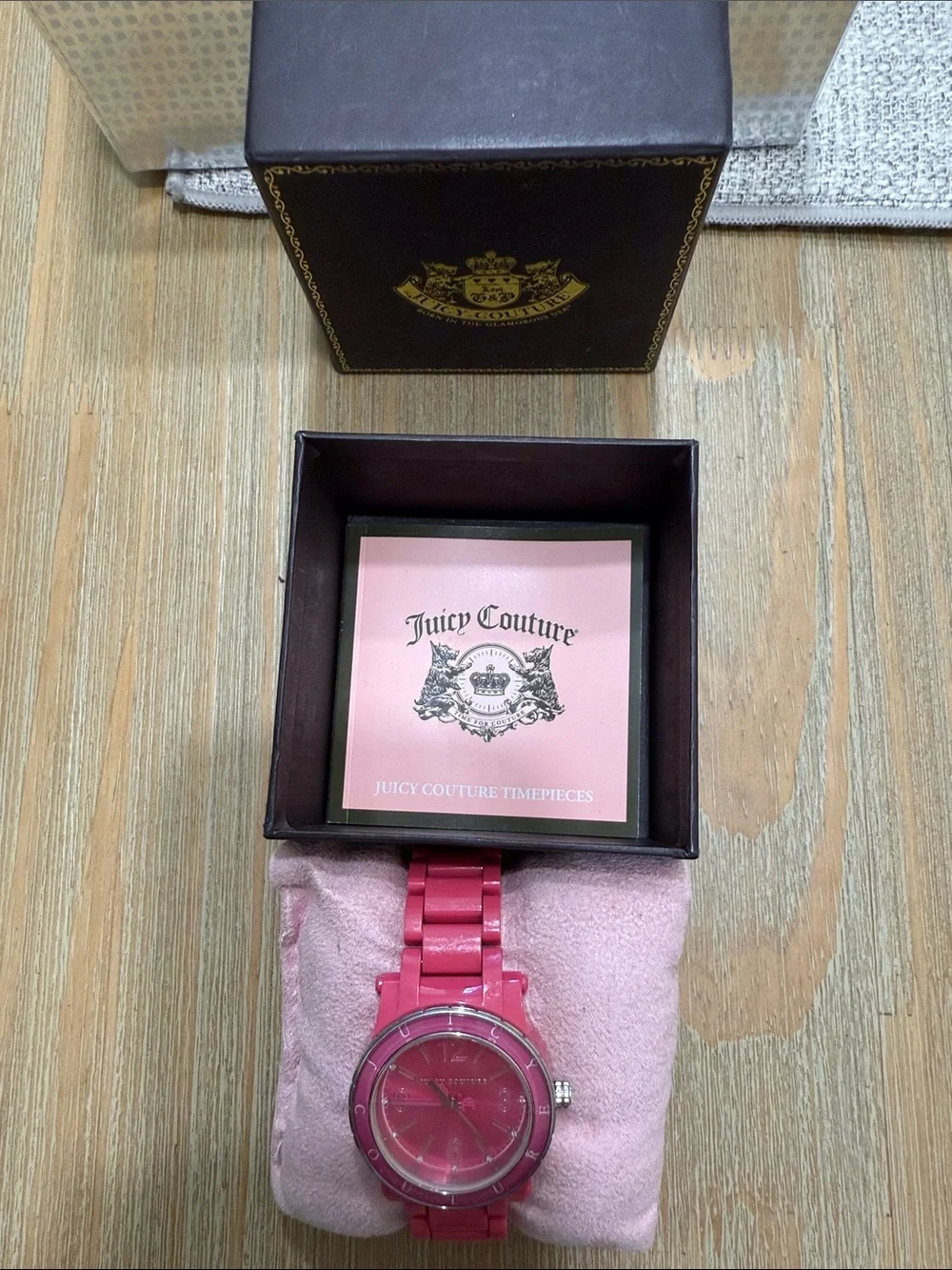 Juicy Couture Hot Pink Metal Bracelet Watch